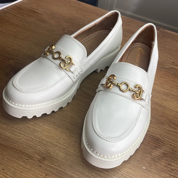 SAM EDELMAN Circus White Loafers NEW - Picture 1 of 6